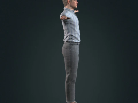 Matt Damon low-poly 3D Model