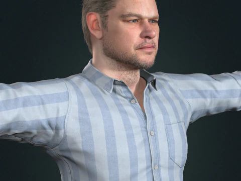 Matt Damon low-poly 3D Model