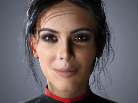 Kim Kardashian Character Low-poly 3D Model