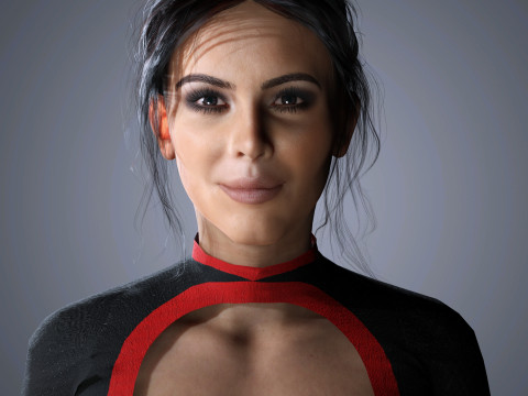 Kim Kardashian Character Low-poly Modello 3D