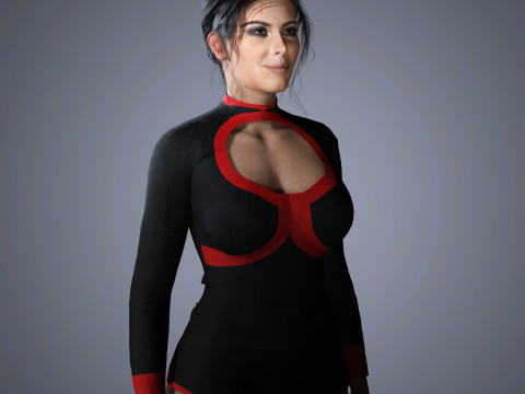 Kim Kardashian Character Low-poly Modello 3D