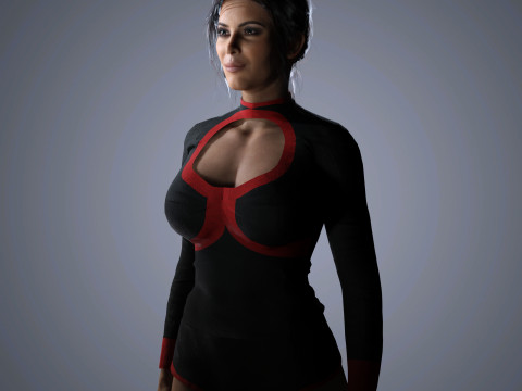 Kim Kardashian Character Low-poly Modello 3D