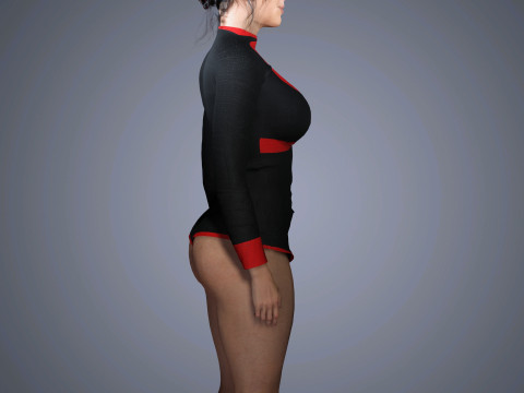 Kim Kardashian Character Low-poly Modello 3D