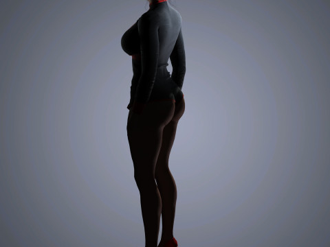 Kim Kardashian Character Low-poly Modello 3D