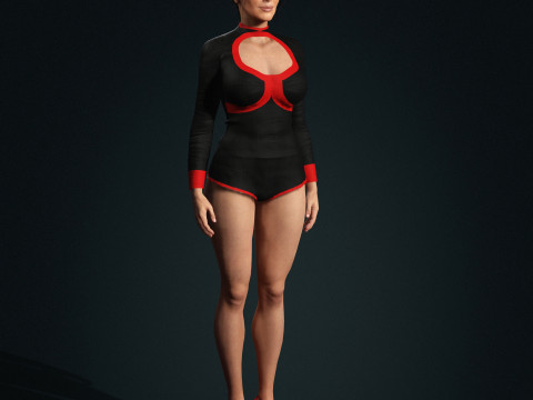 Kim Kardashian Character Low-poly Modello 3D