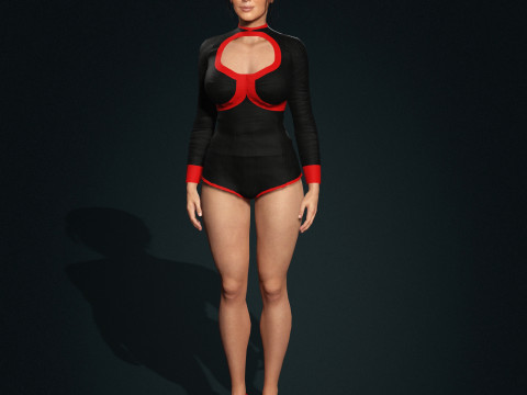 Kim Kardashian Character Low-poly Modello 3D