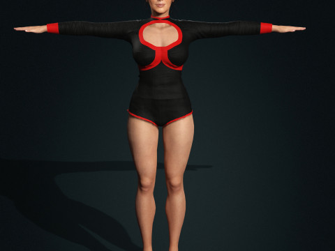 Kim Kardashian Character Low-poly Modello 3D
