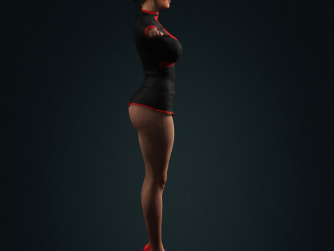 Kim Kardashian Character Low-poly Modello 3D