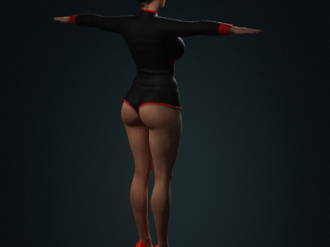 Kim Kardashian Character Low-poly Modello 3D