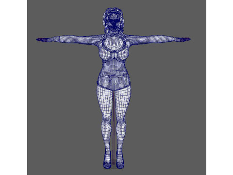 Kim Kardashian Character Low-poly Modello 3D