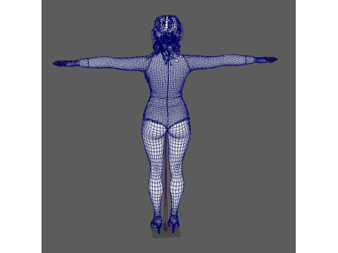 Kim Kardashian Character Low-poly Modello 3D