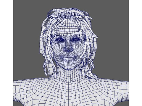 Kim Kardashian Character Low-poly Modello 3D