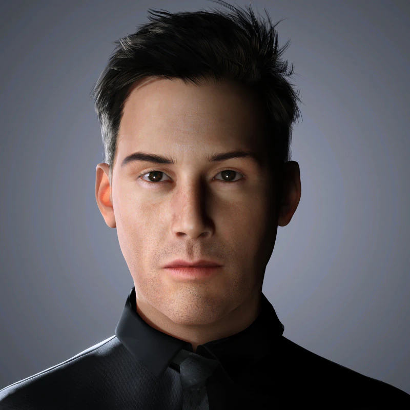 Keanu Reeves Character Low-poly 3D Model .c4d .max .obj .3ds .fbx .stl .blend 