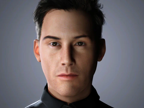 Keanu Reeves Character Low-poly 3D Model