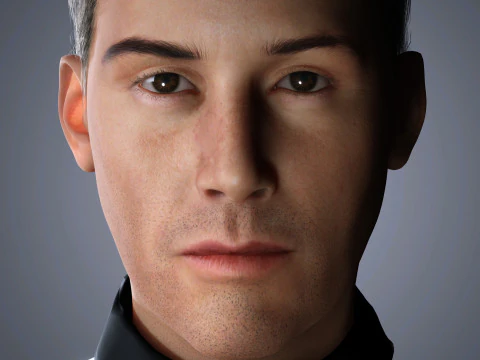 Keanu Reeves Character Low-poly 3D Model
