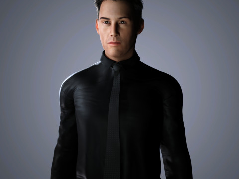 Keanu Reeves Character Low-poly 3D Модель