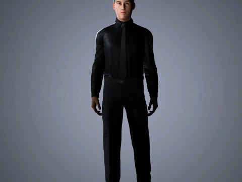 Keanu Reeves Character Low-poly 3D Model