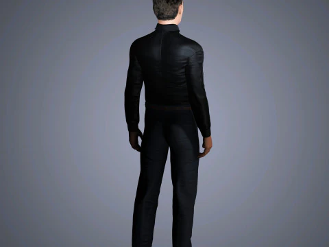 Keanu Reeves Character Low-poly 3D Model