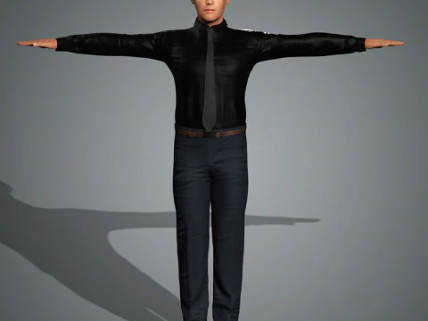 Keanu Reeves Character Low-poly 3D Model