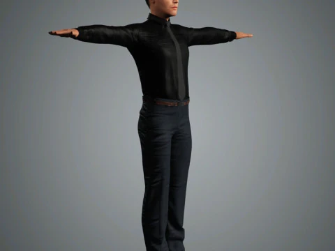 Keanu Reeves Character Low-poly 3D Model