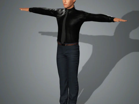 Keanu Reeves Character Low-poly 3D Model