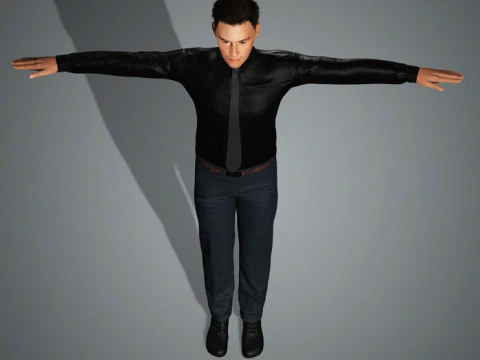 Keanu Reeves Character Low-poly 3D Model