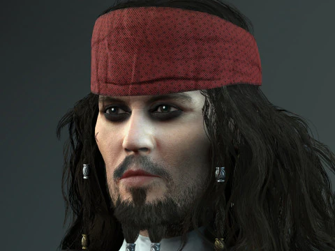 Johnny Depp Low-poly 3D Model
