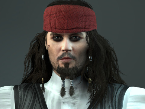 Johnny Depp Low-poly Model 3D