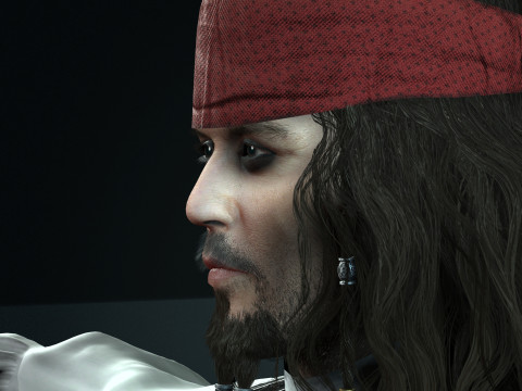 Johnny Depp Low-poly Model 3D