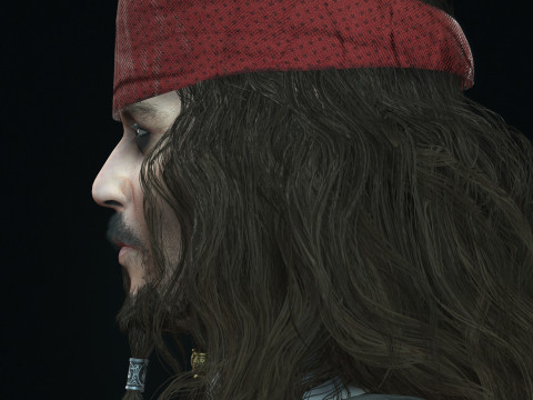 Johnny Depp Low-poly Model 3D
