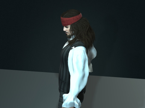 Johnny Depp Low-poly Model 3D