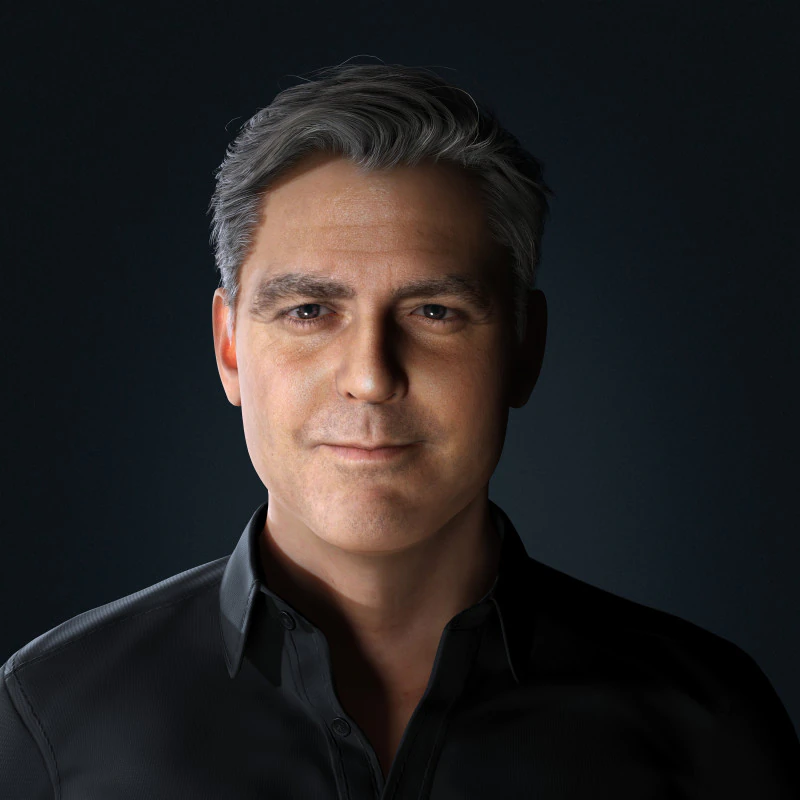 George Clooney Low-poly 3D Model .c4d .max .obj .3ds .fbx .stl .blend 