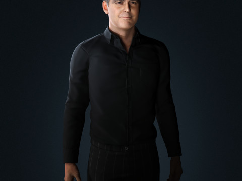 George Clooney Low-poly Modello 3D