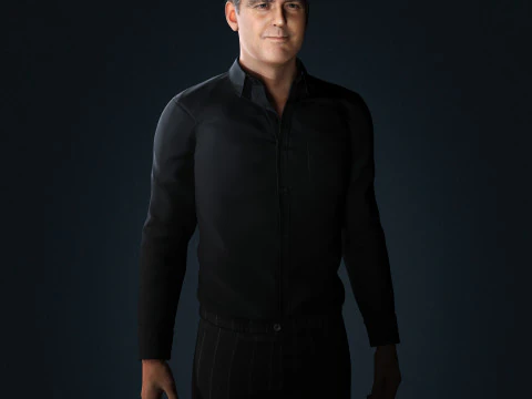 George Clooney Low-poly 3D Model