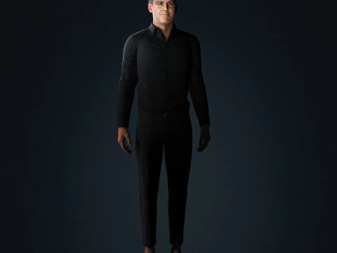 George Clooney Low-poly 3D Model