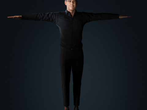 George Clooney Low-poly Modello 3D