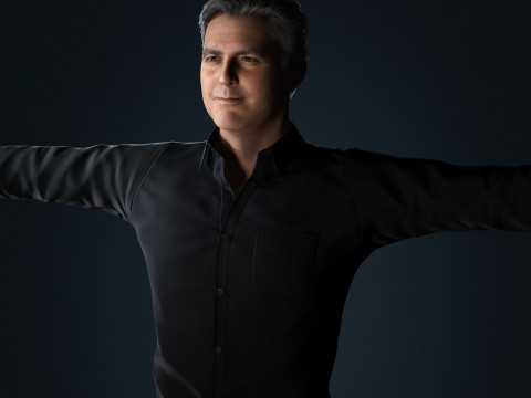 George Clooney Low-poly Modello 3D