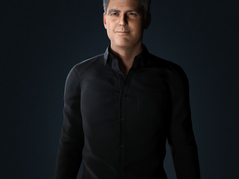 George Clooney Low-poly Modello 3D