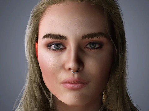 Florence Pugh Character Low-poly 3D Model