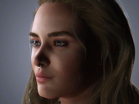 Florence Pugh Character Low-poly 3D Model