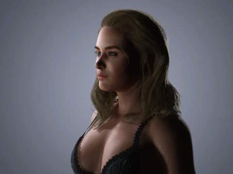 Florence Pugh Character Low-poly 3D Model