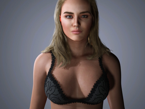 Florence Pugh Character Low-poly 3D Model
