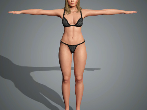 Florence Pugh Character Low-poly 3D Model