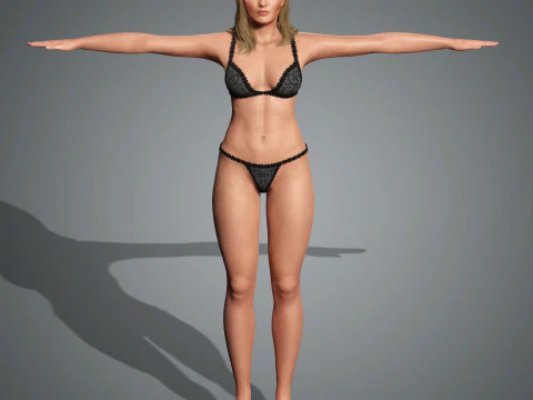 Florence Pugh Character Low-poly 3D Model