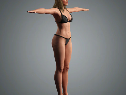 Florence Pugh Character Low-poly 3D Model