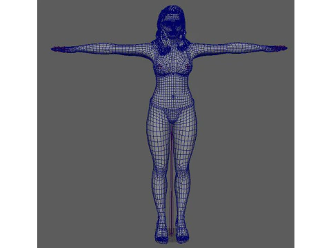 Florence Pugh Character Low-poly 3D Model