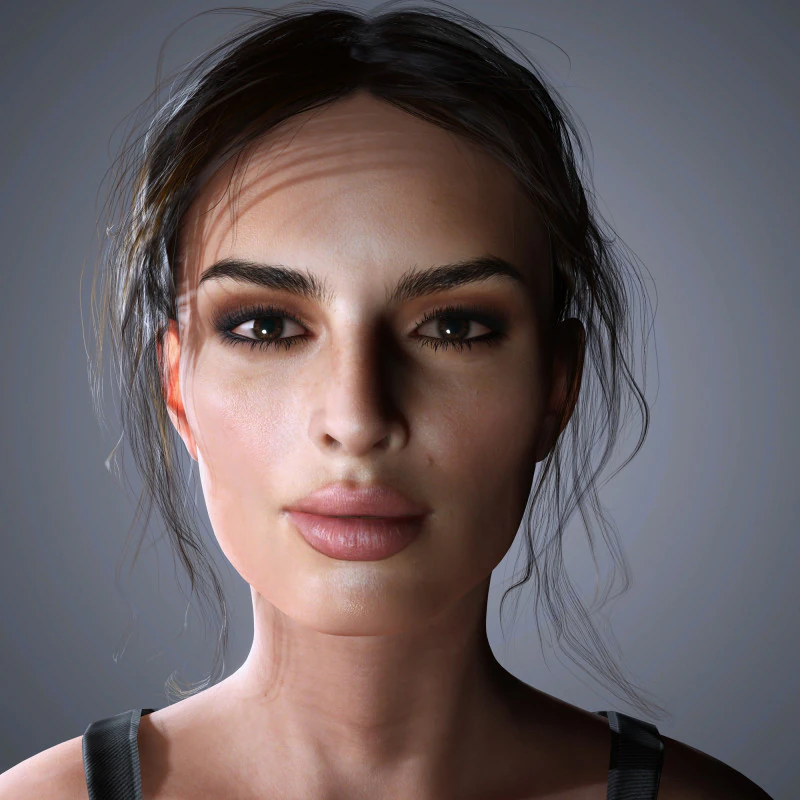 Emily Ratajkowski Character Low-poly 3D Model .c4d .max .obj .3ds .fbx .stl .blend 