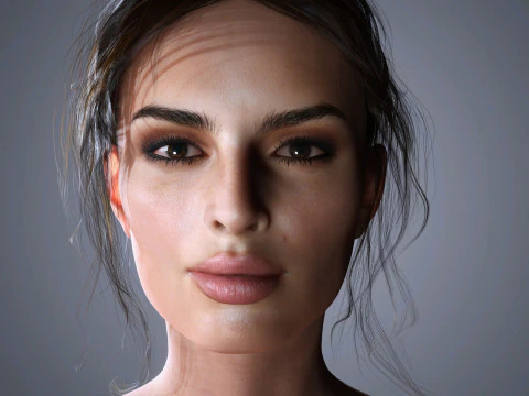 Emily Ratajkowski Character Low-poly 3D Model