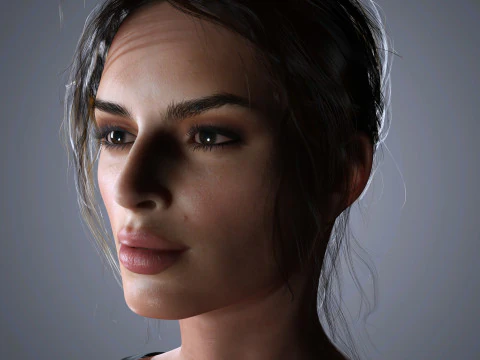 Emily Ratajkowski Character Low-poly 3D Model
