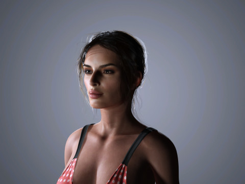 Emily Ratajkowski Character Low-poly Modello 3D